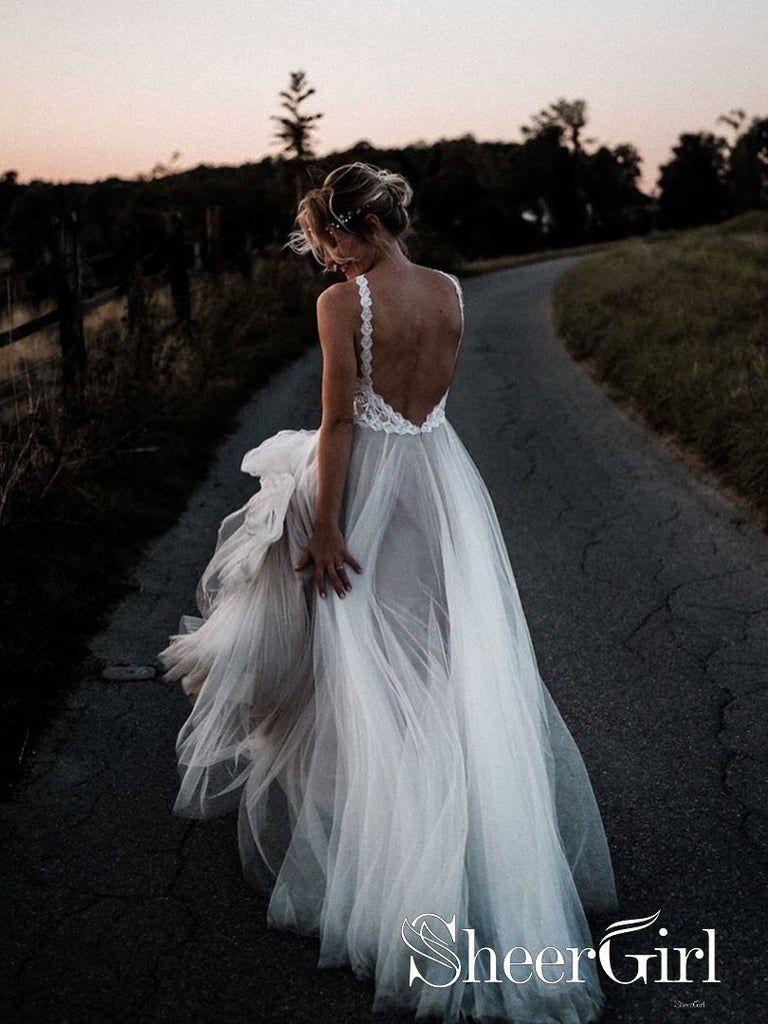 low backless wedding dress